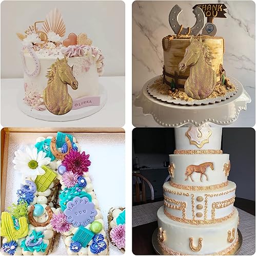 Miniatura 6 de Moldes de silicona para fondant de herradura y caballo, hacha de espada, molde para hornear chocolate para decoración de pasteles, decoración de