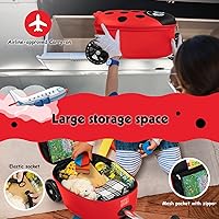 Vista 7 de HONEY JOY Maleta de scooter para niños, equipaje de mano de 18 pulgadas con ruedas LED iluminadas, carcasa impermeable y mango retráctil, maleta