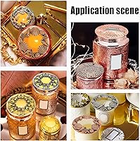 Vista 7 de GORGECRAFT Candle Toppers - Cubierta perfumada para velas, tapas de frasco, fundas para regalos, pantuflas con patrón de accesorios de velas