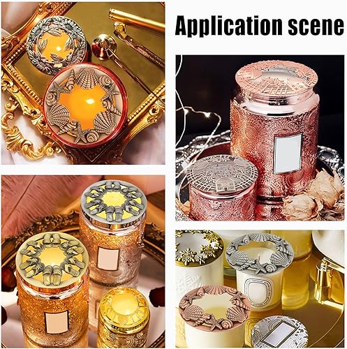 Miniatura 7 de GORGECRAFT Candle Toppers - Cubierta perfumada para velas, tapas de frasco, fundas para regalos, diseño de estrella de mar, accesorios de velas para