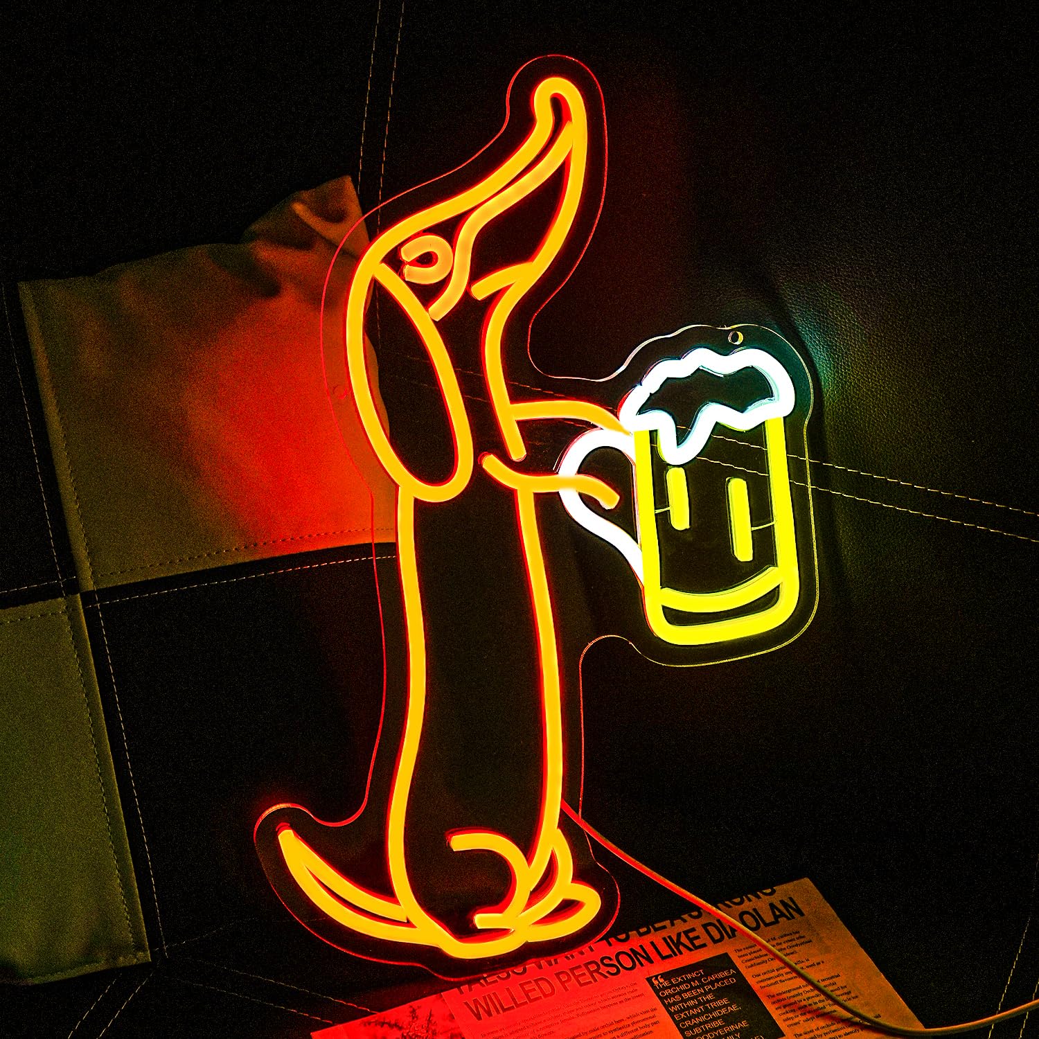 Dachshund Neon Schild für Wand Dekor Dackel LED Neon Licht Bar Neon Lichter Bier LED Neon Schilder für Haustier Shop Bar Pub Party Hund Liebhaber Dackel Geschenke Dachshund Christmas Decor