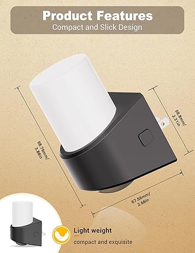 Miniatura 6 de JandCase Luces nocturnas LED enchufables a la pared, luz nocturna que cambia de color con sensor de luz del atardecer al amanecer, luz nocturna RGB