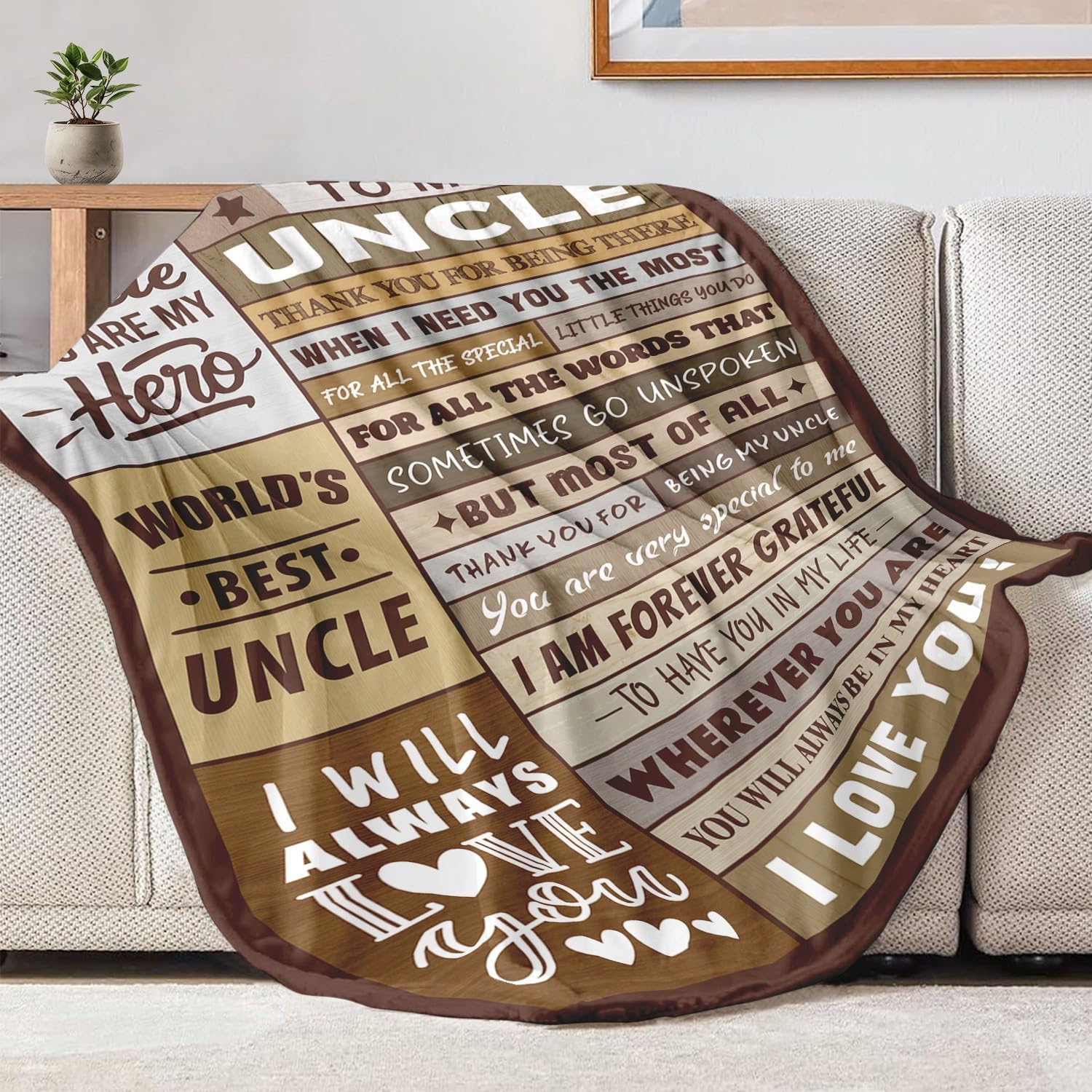 Uncle Gifts from Niece & Nephew - Uncle Birthday Gifts Ideas - Best Uncle Ever Gift for Christmas - Funny Uncle Gifts - to My Uncle's Soft Flannel Throw Blanket 50" x 60" - Image 4