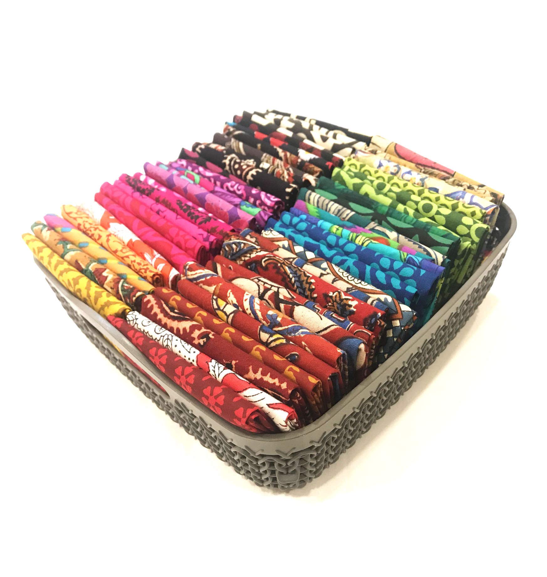 Craftbot 100% Cotton Lightweight Thin & Soft Indian Block Print Fabric Squares -50pc- 8x8" for Craft