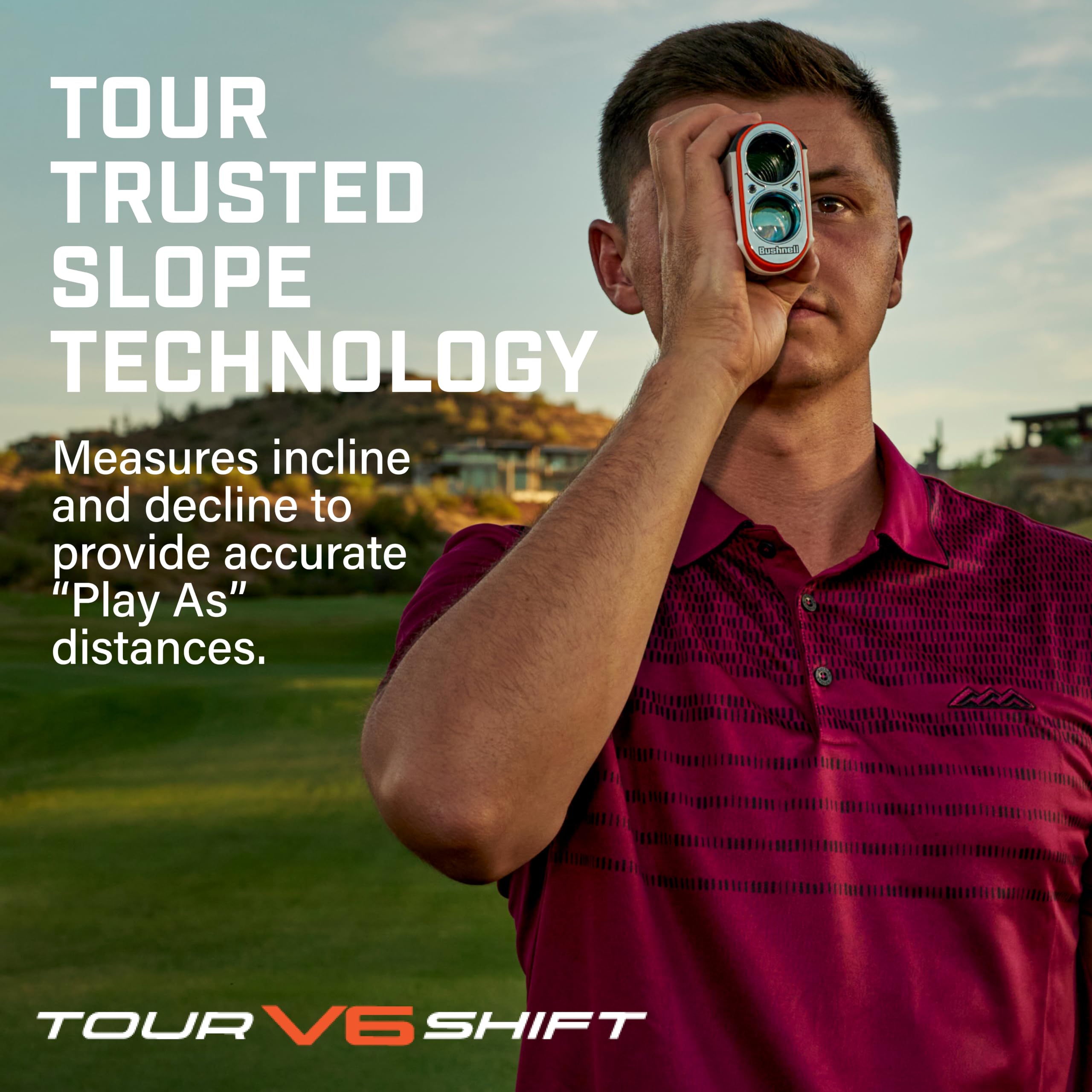 Bushnell Tour V6 Shift - Telémetro láser de Golf Rangefinder 202321, Estándar, Rojo