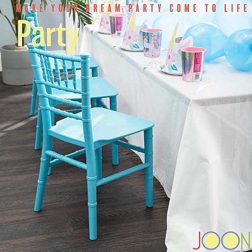 Miniatura 4 de JOON Paquete de 2 sillas Tiffany Chiavari para niños, 25 x 13 x 14.5 pulgadas, policarbonato, altura del asiento de 12.75 pulgadas, diseño elegante