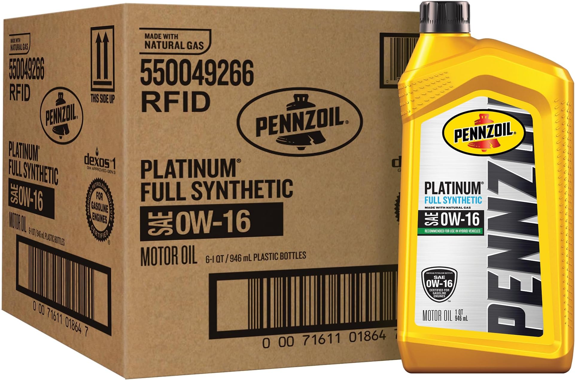 Platinum Full Synthetic 0W-16 Motor Oil (1-Quart, Case of 6)