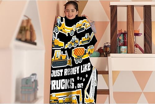 Miniatura 6 de Manta con texto en inglés "I Just Freaking Love Trucks", manta de franela ultraligera y cálida para niños y niñas, manta de construcción para bebés,