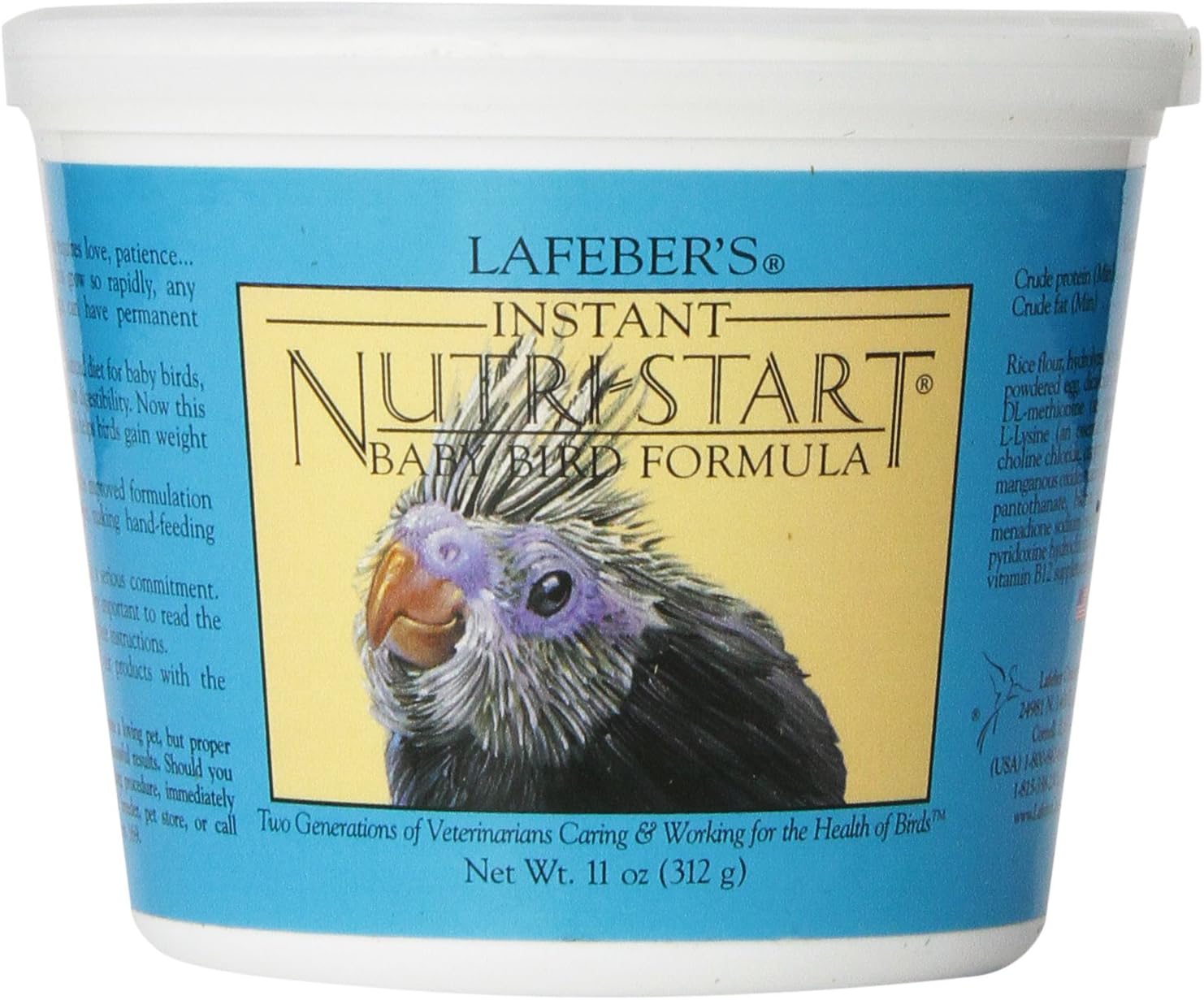 Lafeber'S Nutri-Start Hand Feeding Formula For Baby Birds 11-Ounce Tub