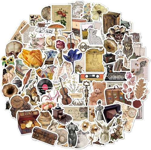 100 calcomanías vintage lindas Calcomanías de vinilo para niños para botella de agua, laptop, patineta teléfono, calcomanía retro para niñas,