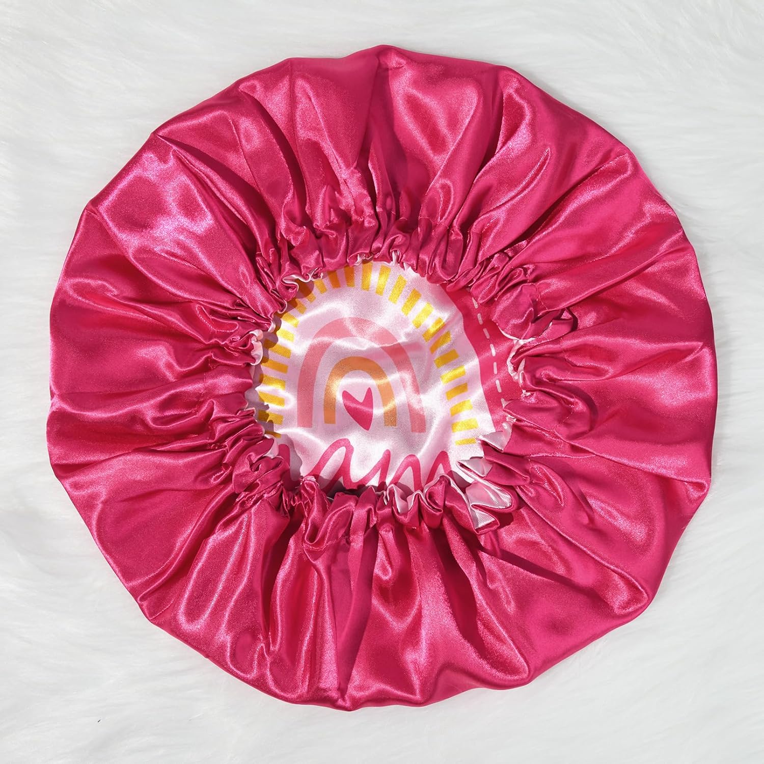 Bonnet Set Baby Mommy Bonnet Sleep Cap Baby Hair Bonnet for Women Girls Kids Toddler Curly Reversible Adjustable Pink Rainbow Hair Cap ha Double Layer