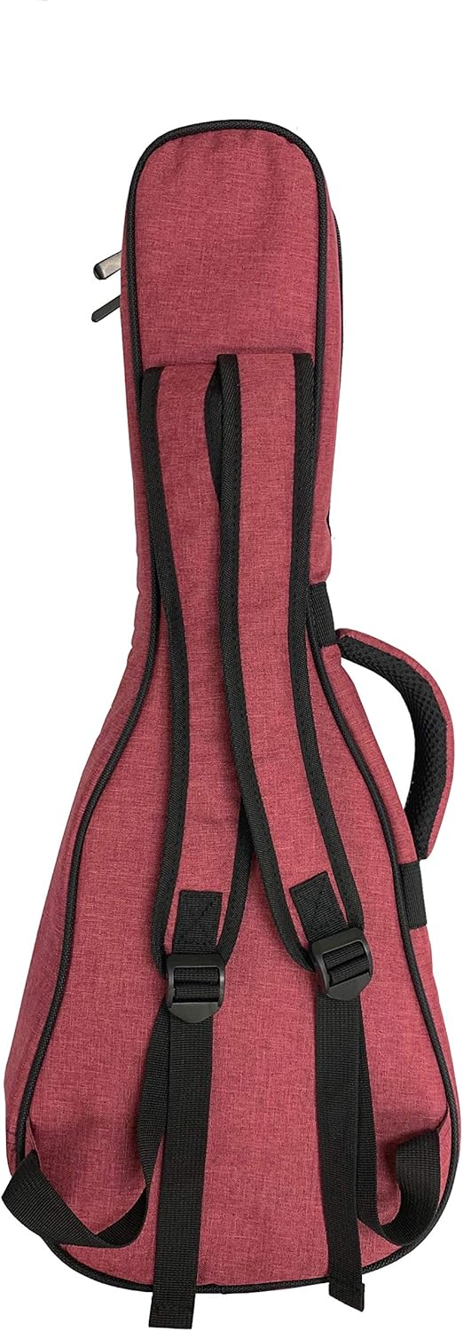 KIWAYA] No.32-C/RB Soft Case for Concert Ukulele (Durable, Lightweight, Raspberry with Shoulder)
