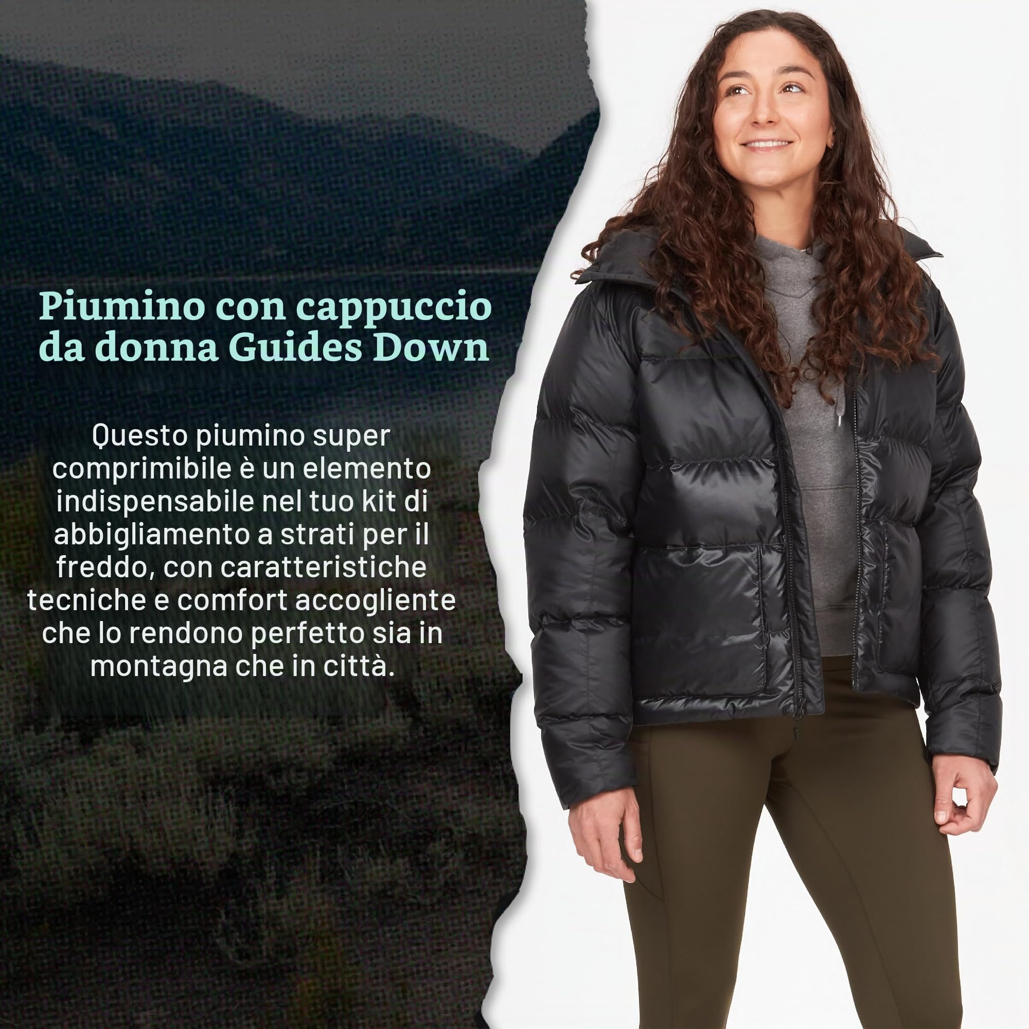 Marmot Wm's Guides Down Hoody Giacca leggera in piumino, Invernale, Trapuntata Impermeabile, Antivento, con Cappuccio Piccola, ripiegabile Donna (Pacco da 1)