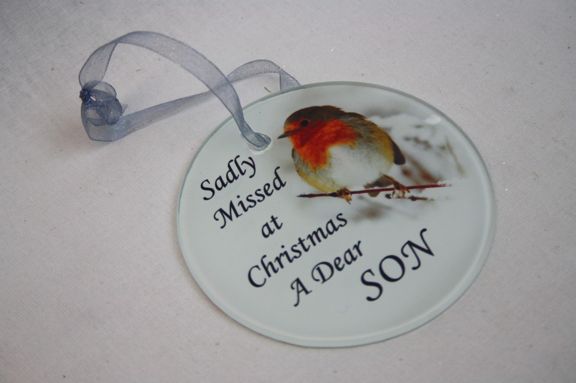 David Fischhoff Son Robin Christmas Tree Hanging Glass Memorial Ornament - Choice Of Relative (Dear ), 5055361742477
