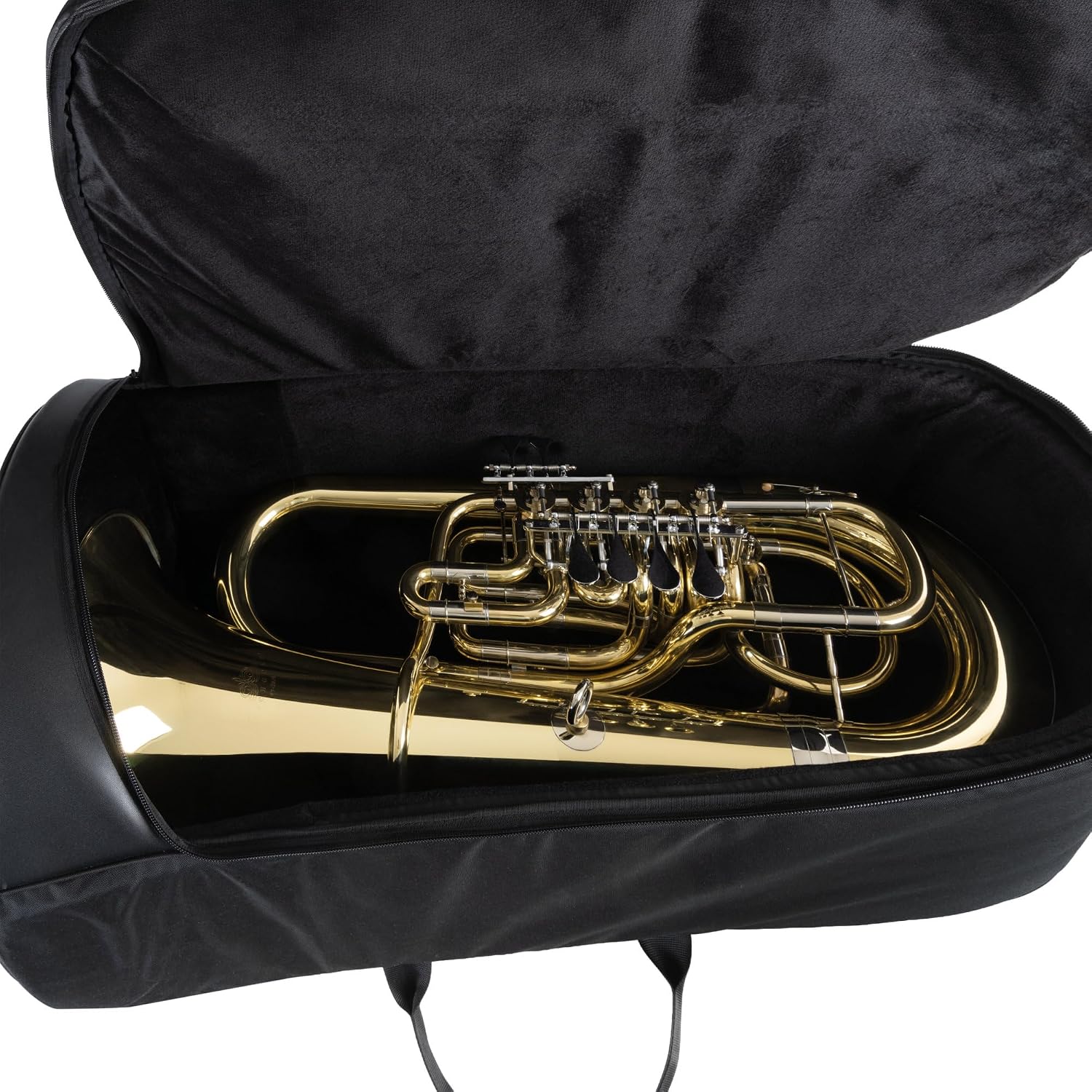 FT-26 5 F-Tuba 5-клапанная туба 4 1 с триггером и сменным мундштуком глушитель Ø 440 мм корпус глушитель латунь отделка бесцветный лак в комплекте мундштук и чемодан на колесиках
