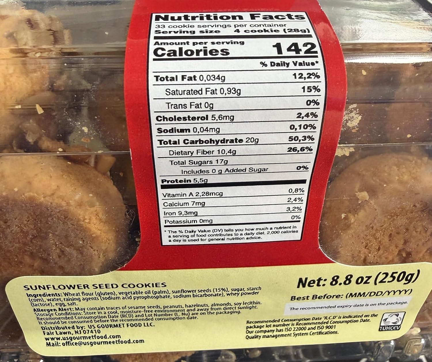 Aycekirdekli Kurabiye, Sunflower Seed Cookies, Home Style Aegean Cookies, Turkish Pastry, 8.8 Oz, Pack of 4