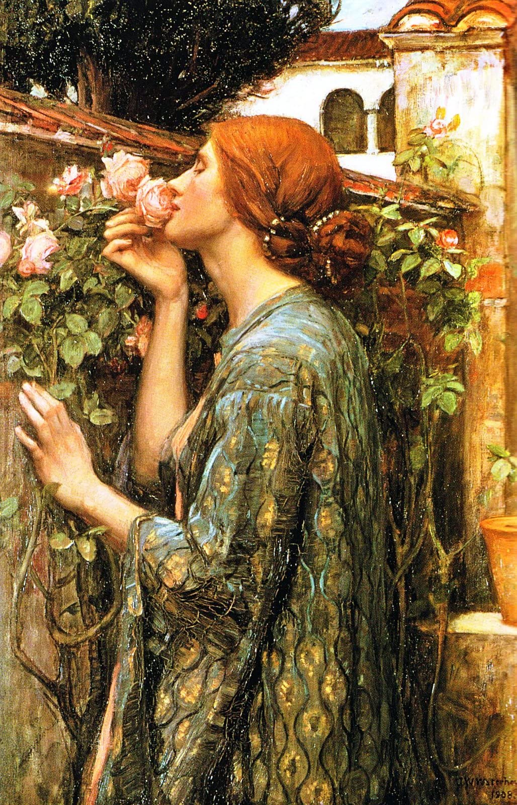 Jw 34 The Soul of the Rose 1908 J W Waterhouse sqs D12394 A4 Poster on Canva - Canvas material flat, rolled, no frame (11.7/8.3 inch)(30/21 cm) - - BLAIRPoster - Film Movie Posters Wall Decor Art Ac