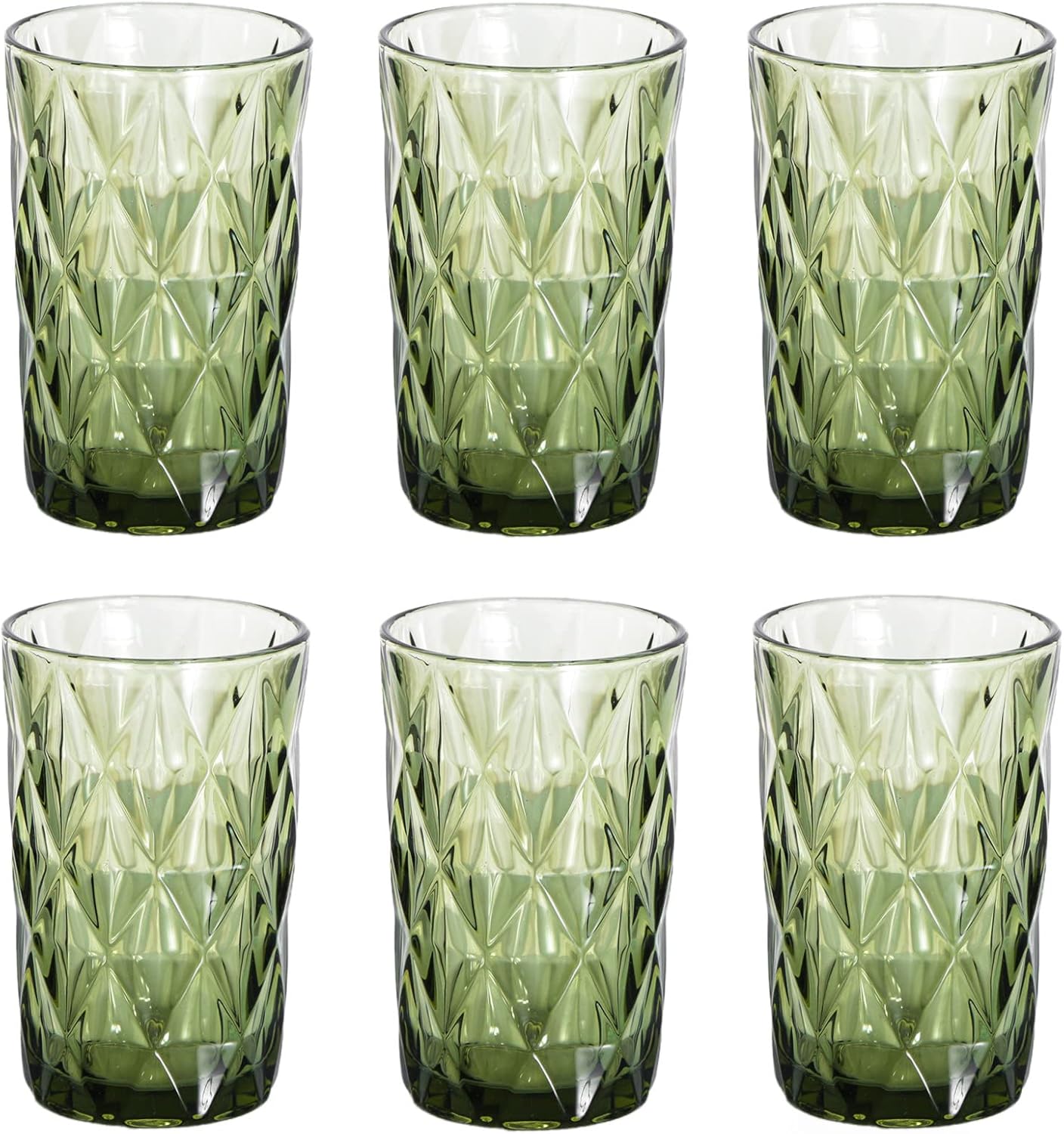 Bandesun Thick Glassware Drinking Glass set of 6 Diamond