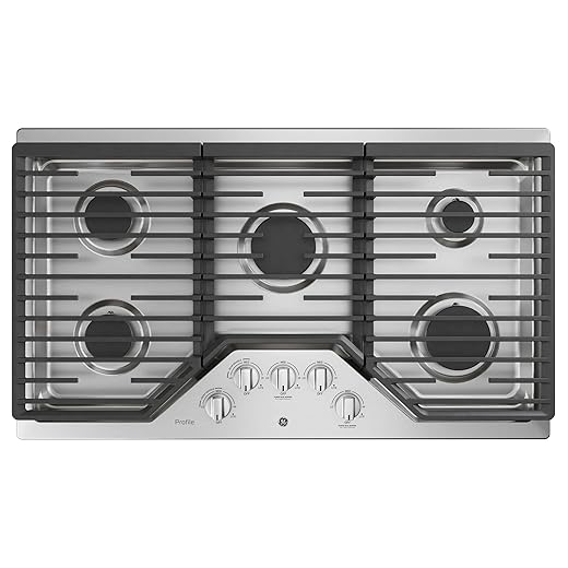 GE PGP7036SLSS 36 Built-in Gas Cooktop, Solid Black