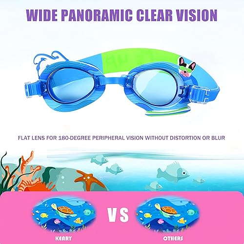 Miniatura 2 de Paquete de 2 gafas de natación para niños, sin fugas, antiniebla, impermeables, ajustables, para niños de 2 a 14 años