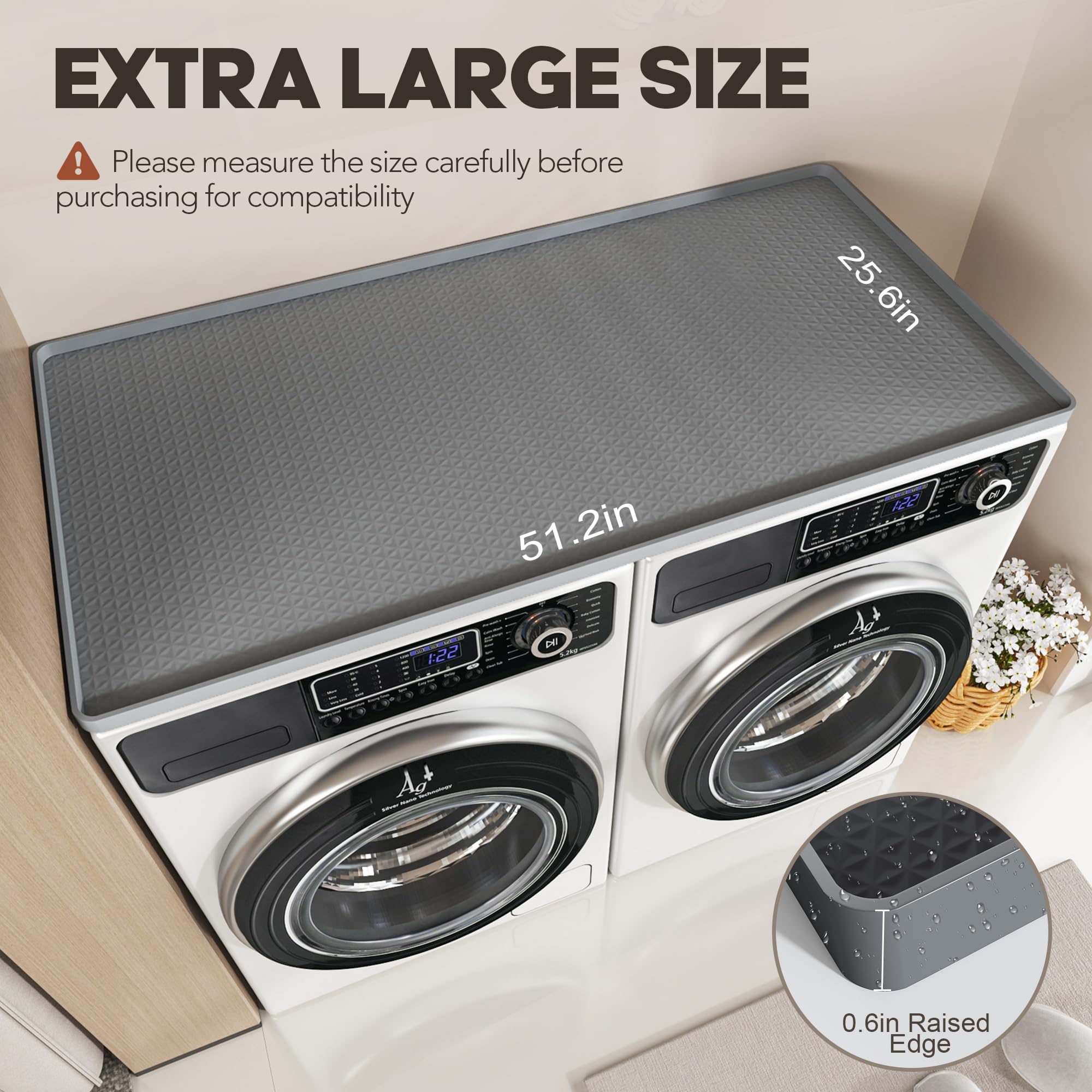 Set di 4 coperture per lavatrice e asciugatrice, tappetino