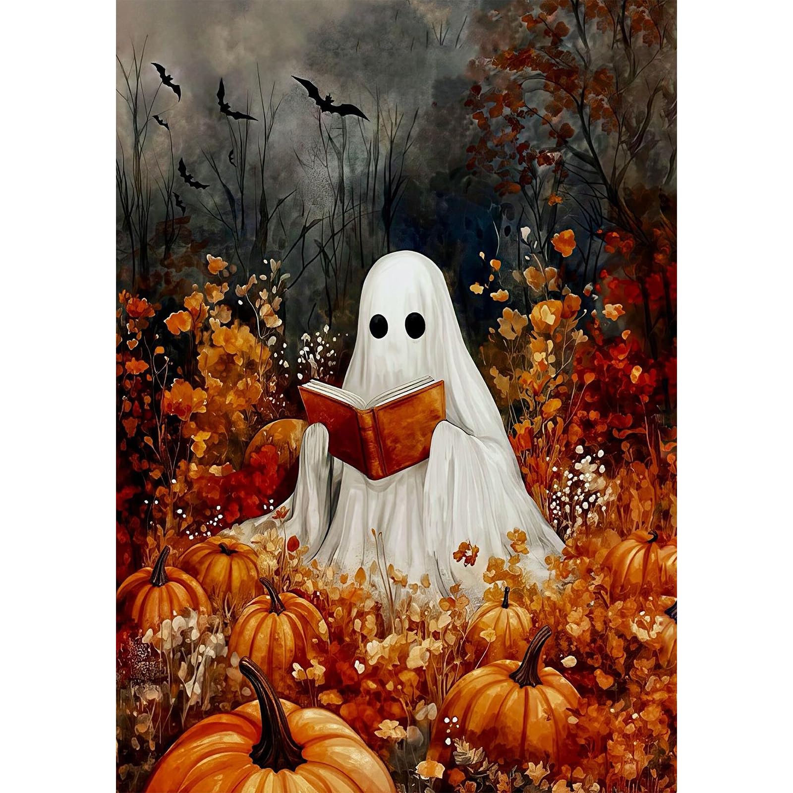 GHHKUD Halloween Ghost Diamond Painting Kits for Adults, Fall Diamond Art Kits for Adults Beginners, 5D DIY Full Drill Diamond Gem Art Stitch Canvas Painting Pictures for Home Decor, 30 * 40CM โ image 1