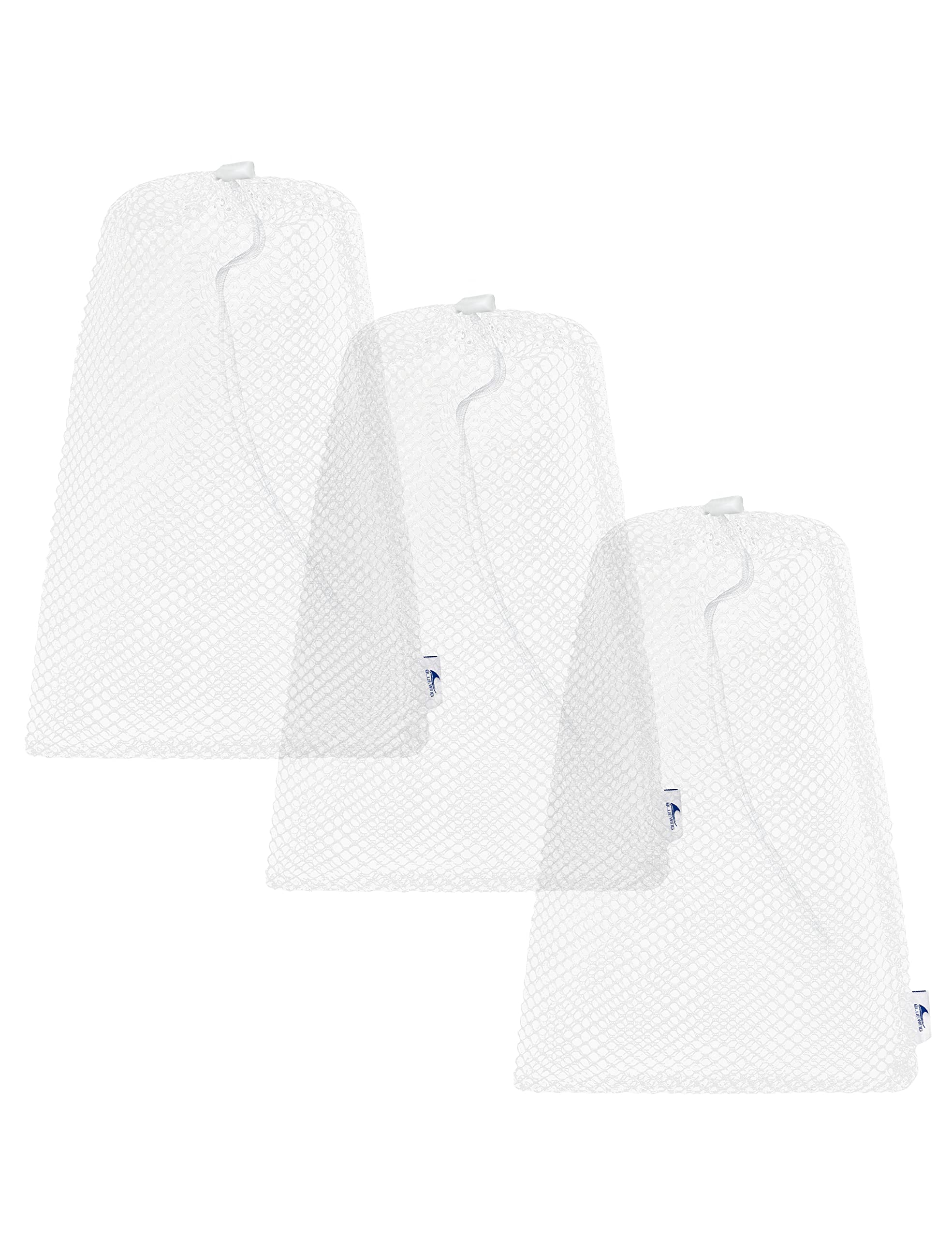 BLUEWING Fishing Chum Bag 3pcs Bait Bag Chum Bucket Chum Bags for Saltwater Fishing, White