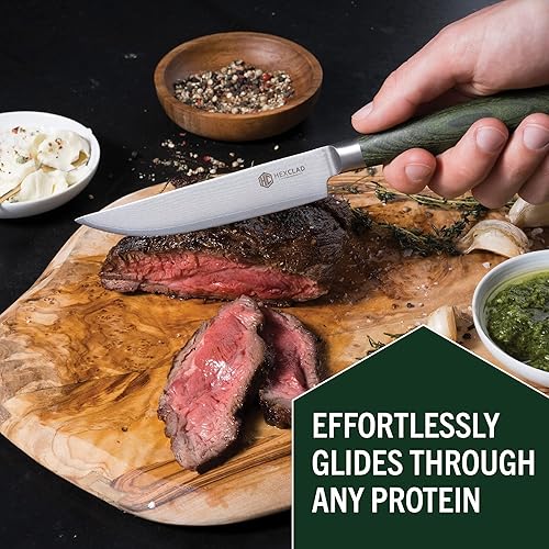 Miniatura 9 de HexClad Juego de tallado de carne de 5 piezas, 4 cuchillos de carne y juego de tallado