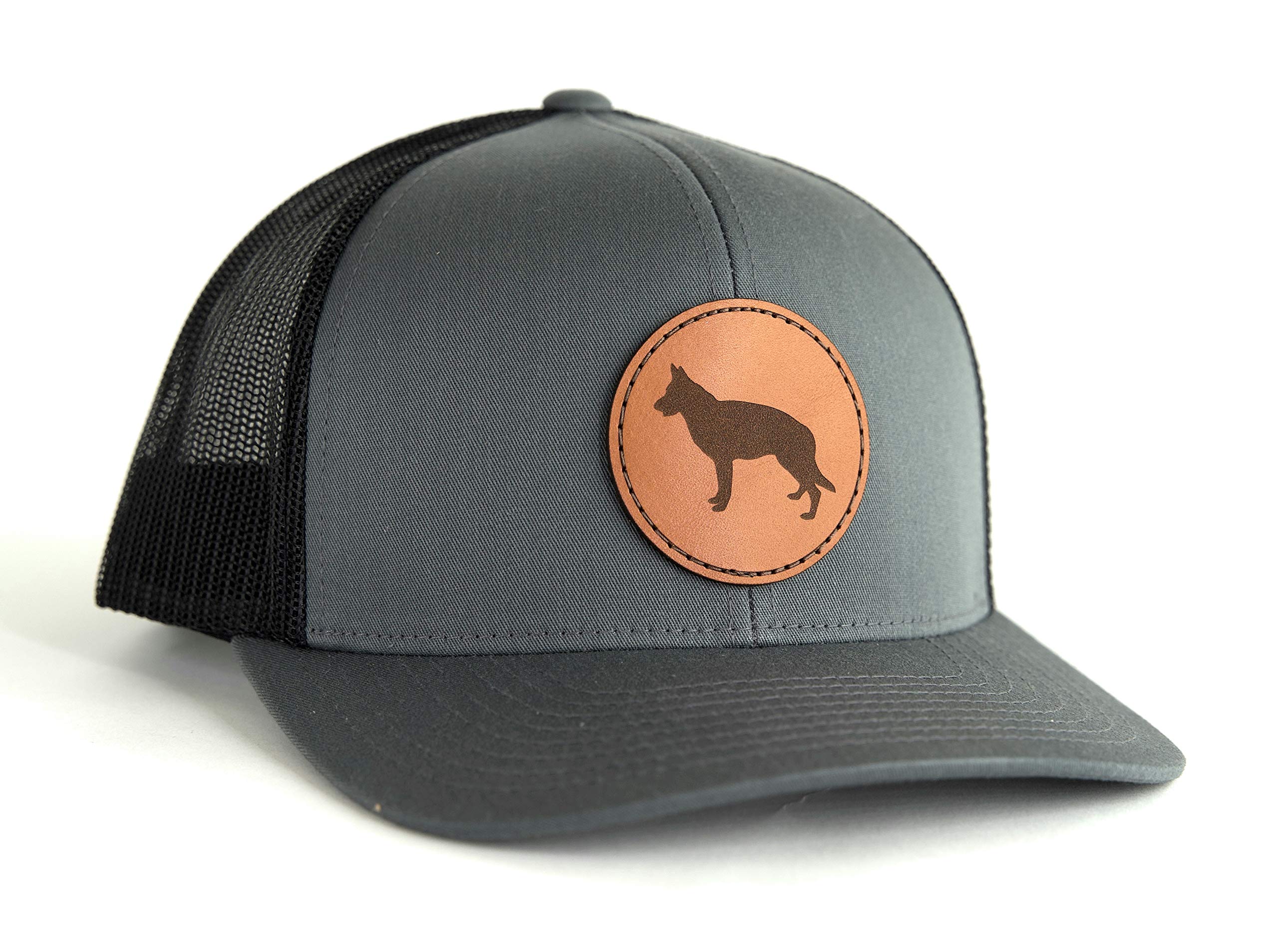 German Shepherd Leather Patch Hat GSD Gift German Shepherd Trucker Hat German Sheperd Baseball Hat One Size