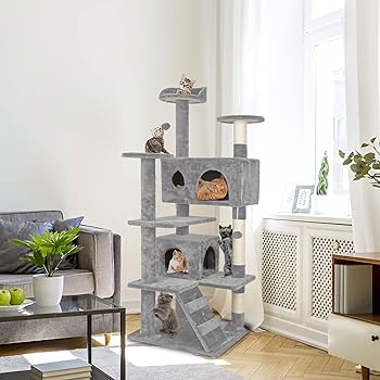 Amazon | ZENY キャットタワー 猫タワー 据え置き スリム 多頭