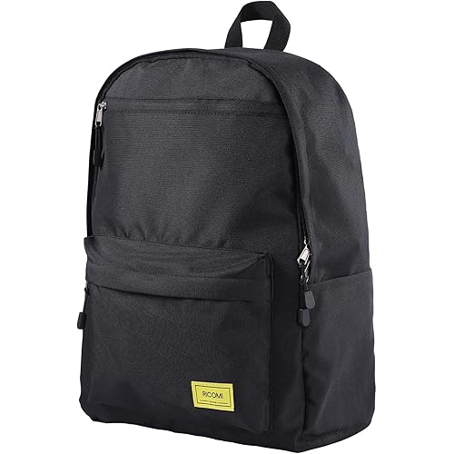 Signature Lightweight Laptop Backpack, Durable College School Bag, Padded 16 Inch Laptop/Notebook Sleeve, Slim Water Resistant Bag, Fits 15.6 Inch Tablet, Black