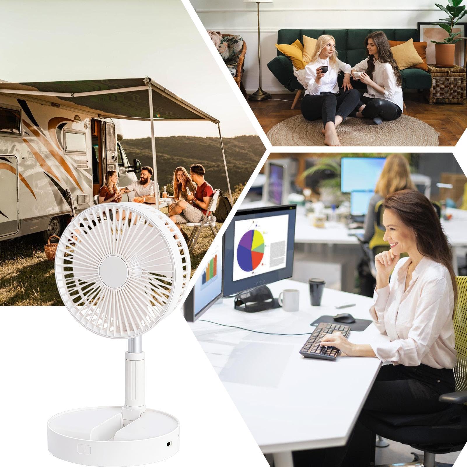 Ventilatore Da Terra Portatile - Ventilatore A Ricaricabile Pieghevol | Ventilatore Da Terra Ricaricabile Pieghevole Con Design Del Ventilatore Del Di Inclinazione Di 185 Gradi Per La Tenda D