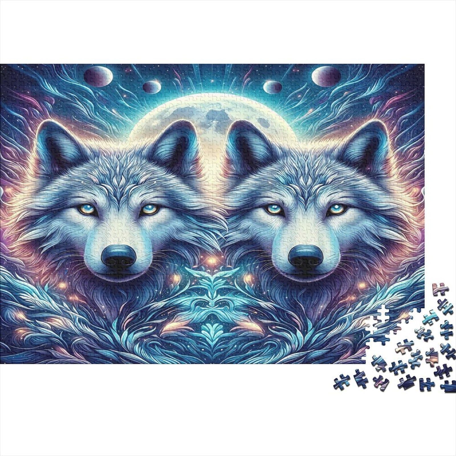 Wolf Night Scene Puzzle 1000 Pieces Paper Adult Relaxation Family Fun 70x50cm/1000pcs