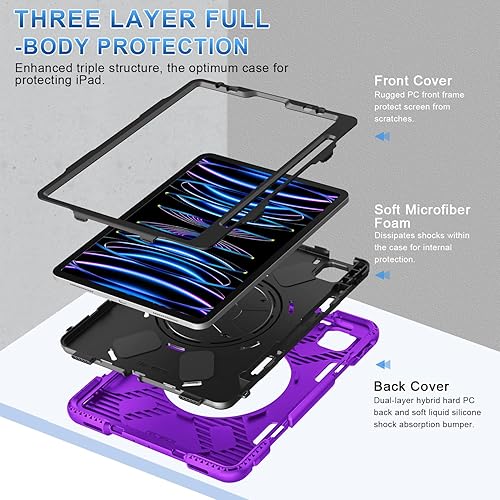 Miniatura 2 de SUPFIVES Funda para iPad Pro de 11 pulgadas (202220212020), protector mejorado de grado militar a prueba de golpes de silicona para iPad Pro 11 de 4