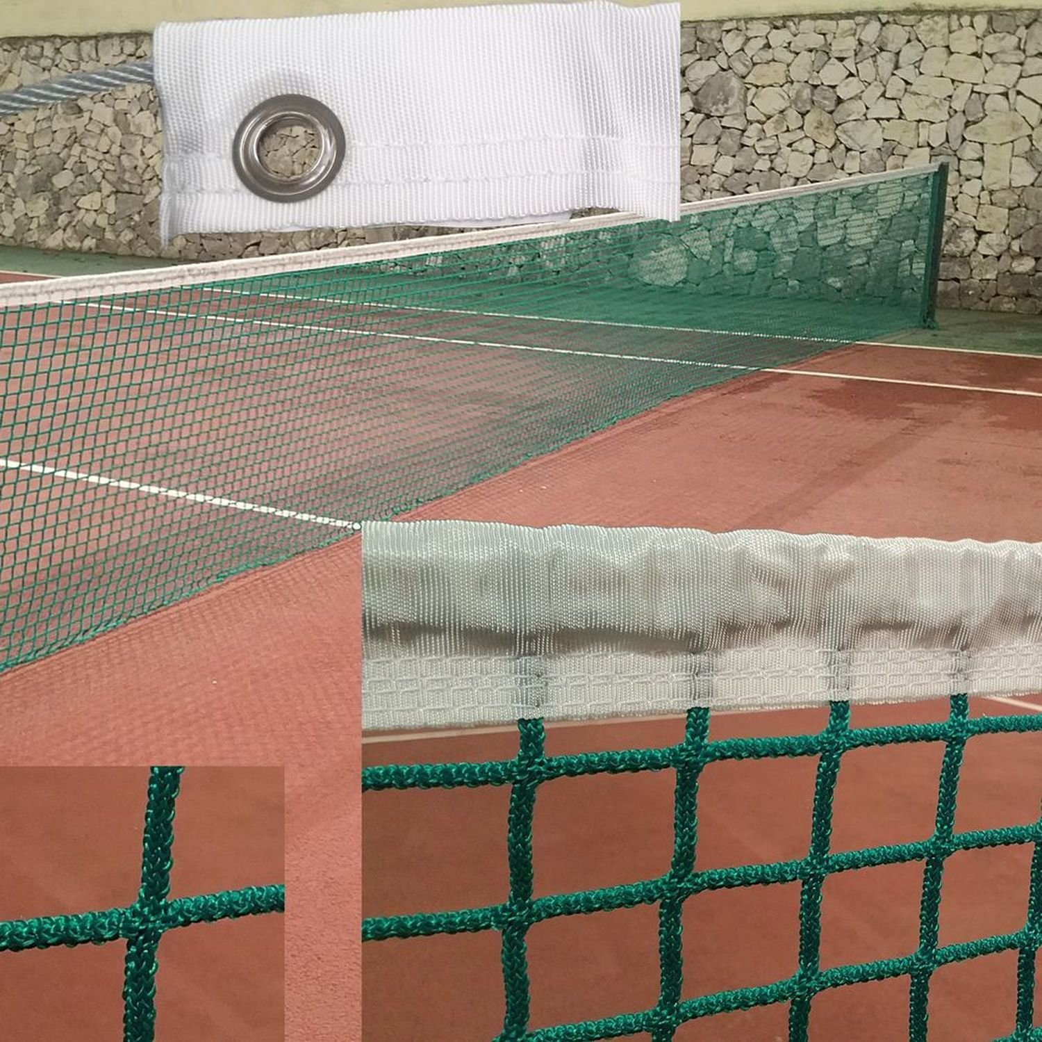 Red de Padel. PP Sin Nudos de 3 mm Ø. Red Verde Reglamentaria. Polipropileno de Gran Durabilidad con Protección UV.