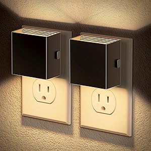 JandCase Night Light, Automatic Night Lights Plug into Wall, 2 Pack Modern Night Lights with Auto Light Sensor, 3000K Brightness Adjustable Nightlight for Kids Bathroom Hallway Kitchen Bedroom Decor