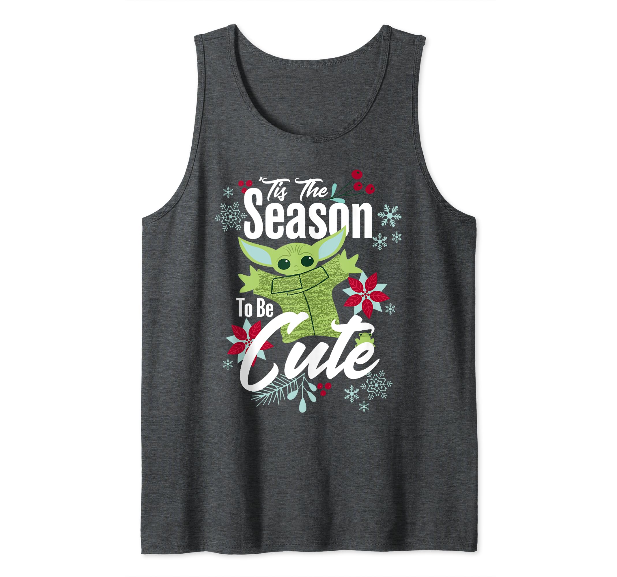 Star Wars The Mandalorian Christmas The Season To Be Cute Tank Top, Grey