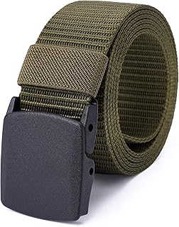 Title Cintura Nylon | Fibbia Militare | Regolabile Fino a 132 cm | Larghezza 3,81cm | Plastica Sicura TSA