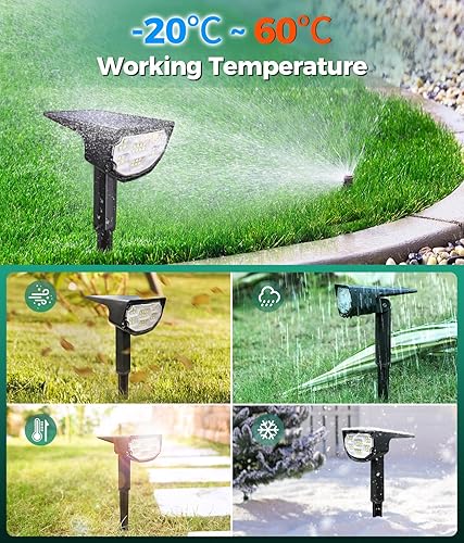 Miniatura 6 de Airmee Luces solares para exteriores para exteriores, 30 focos LED IP68 impermeables, 3 modos, luces solares de paisaje de 40000 horas de vida útil,