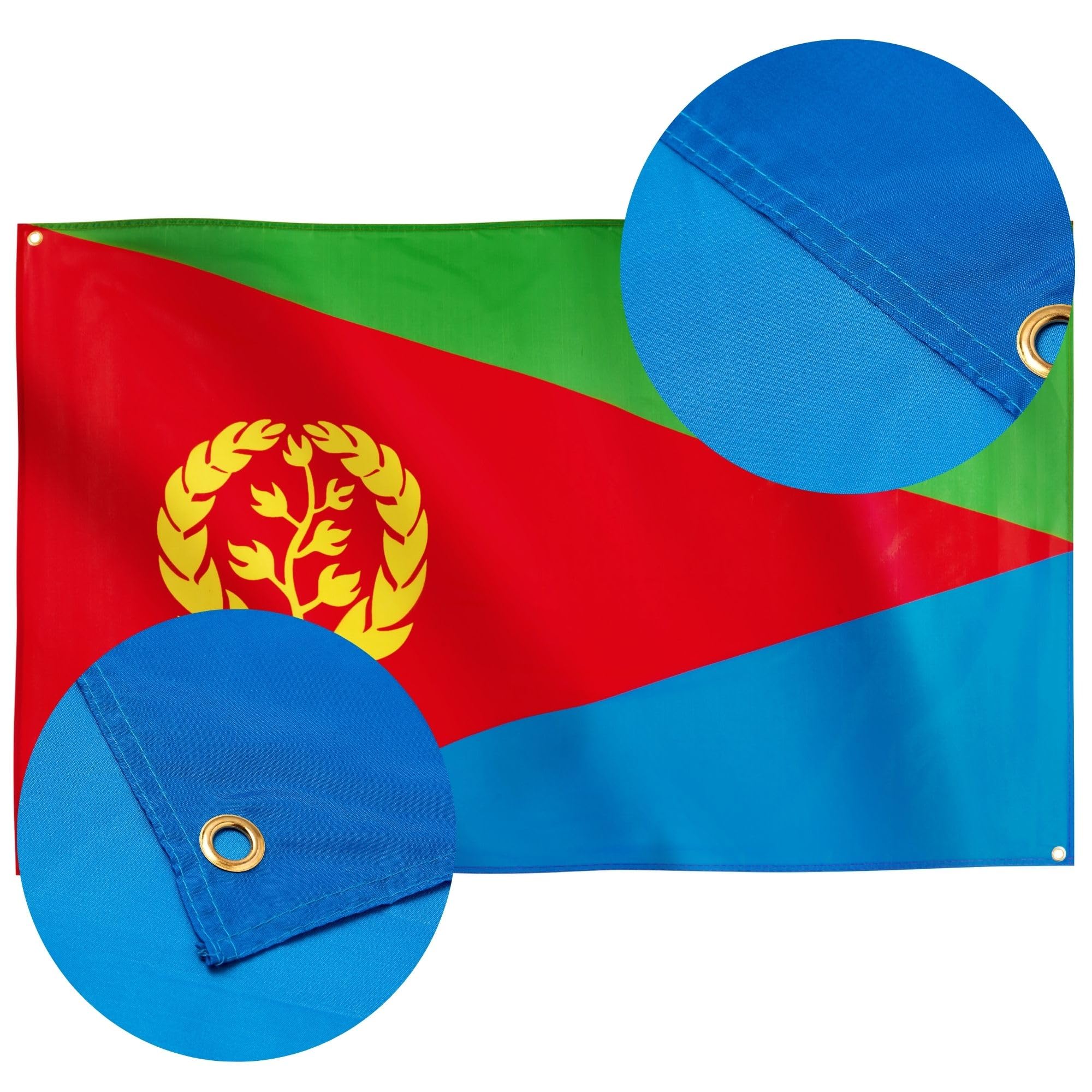 Runesol Eritrea Flag, 91x152cm, 3ft x 5ft, 4 Grommets, Eyelet In Every Corner, Eritrean State Flag, Premium Flags - Image 4
