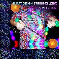 Vista 2 de OrbPoi Pro Set - Orb Poi Pro con asas LED UltraKnob Pro - Bolas LED Poi de contacto recargables por USB con más de 40 modos de color y patrones