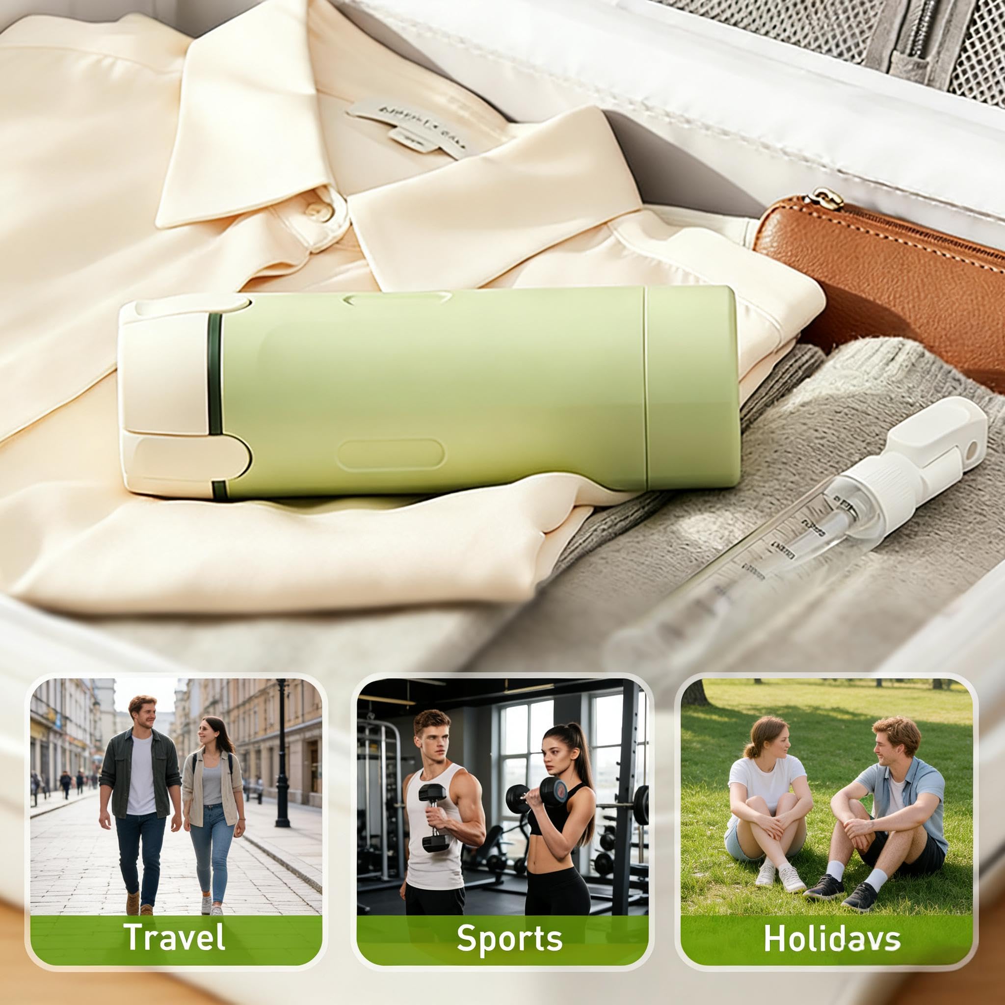 Set di bottiglie da viaggio 4 in 1, contenitori da viaggio ricaricabili per articoli da toeletta, apertura a bottone, a prova di perdite, bottiglie cosmetiche con scala ed etichette per shampoo