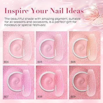 AZUREBEAUTY Dip Powder Nail Kit 6 Colors Jelly Pink