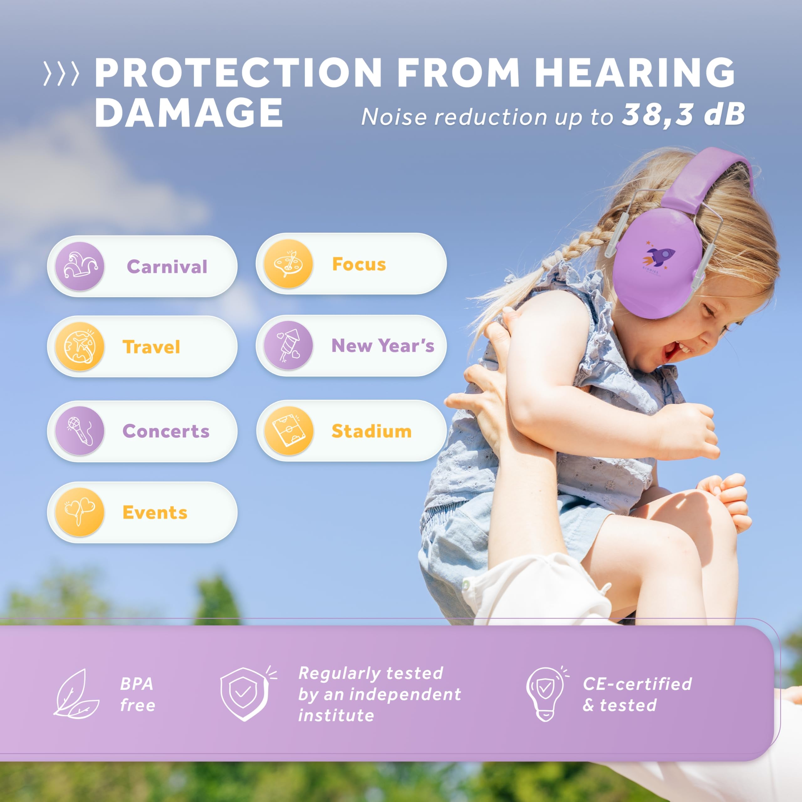 Schallwerk ® Ear defenders Kiddies, Rocket Berry - Image 2