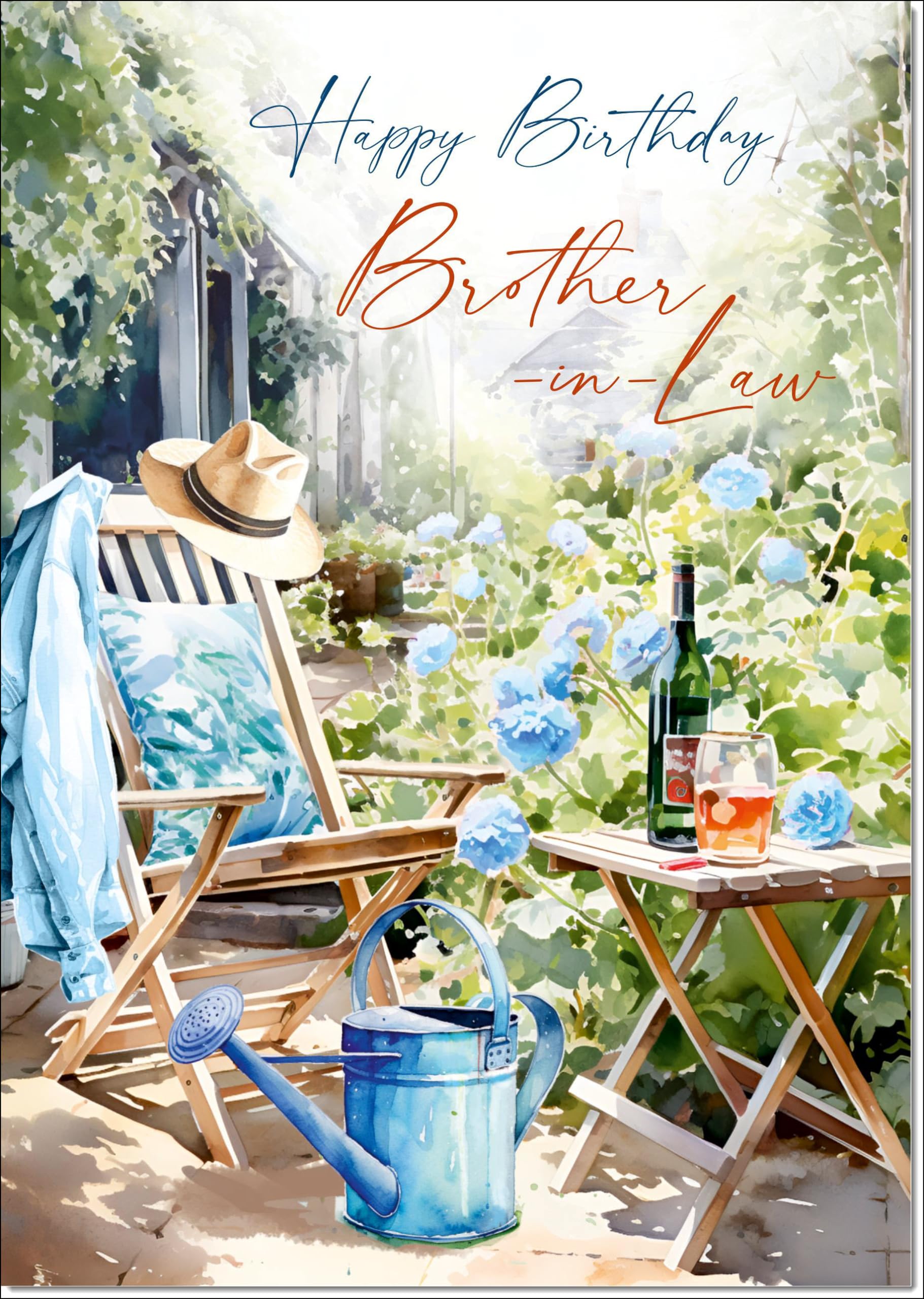 doodlecards Brother-in-Law Birthday Card Relax in the Garden Large A4 Size with Plain Envelope — image 1