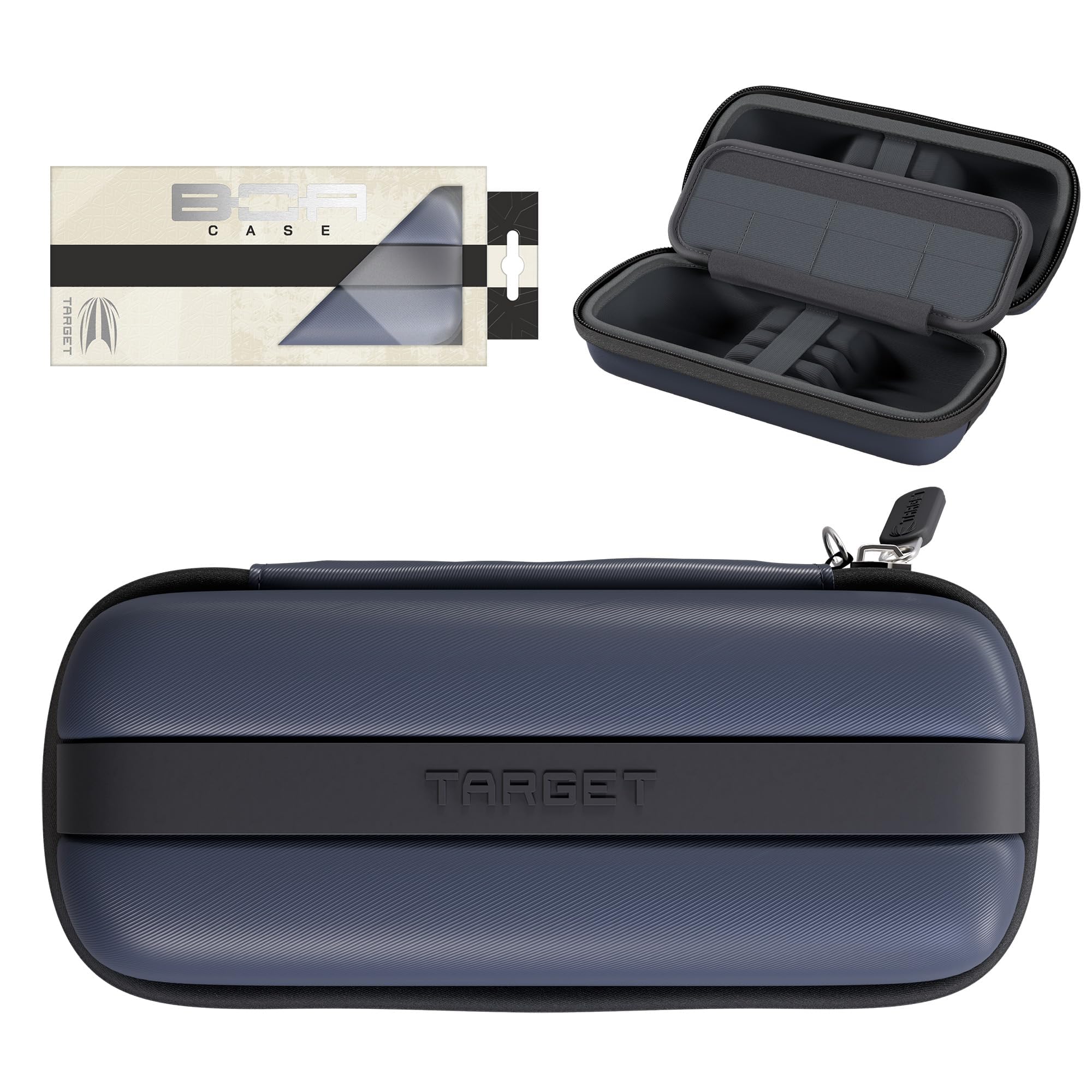 BOA Dart Storage Case, One Size – Navy | Darts Wallet, Store Dart Shafts, Swiss Points, 6 Fully Assembled Darts, Additional Accessories