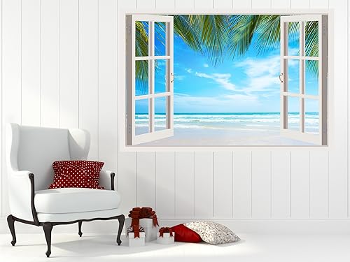 Vista 38 de Mi Alma Calcomanías de vinilo extraíbles 3D para pared, diseño de marco de ventana, amplia variedad de vistas realistas, fáciles de aplicar, Vista