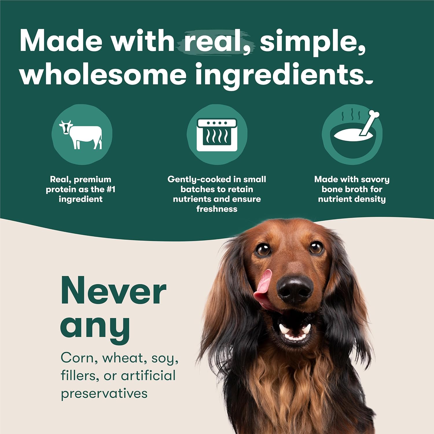 Jinx Beef & Chicken Grain Free Wet Dog Food Pouches, Meal or Dog Food Topper Mix-in, Made with Real Beef & Chicken, Bone Broth, No Fillers - Puppy, Adult, Senior, 9oz, 6 Pack - Image 4