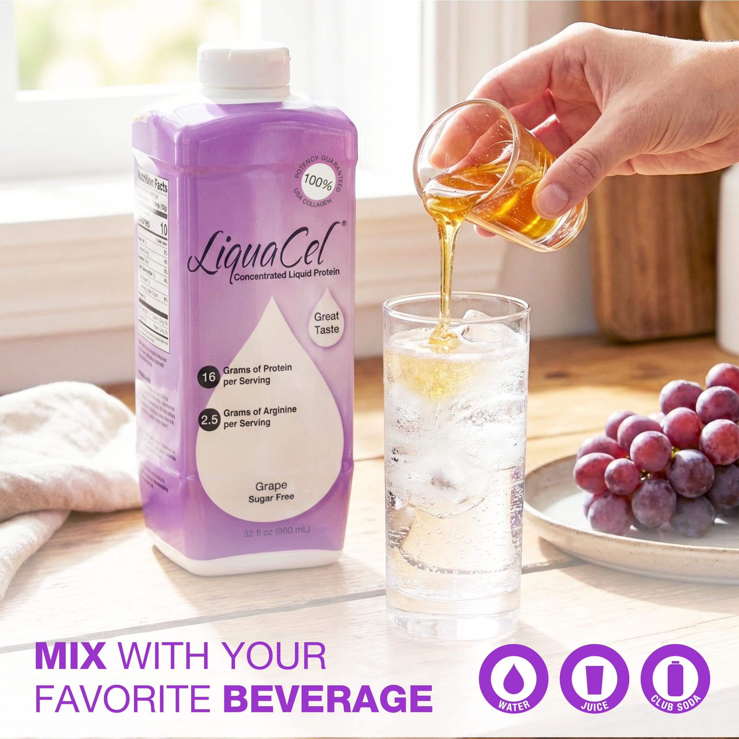 LiquaCel Liquid Protein, Grape Flavor, 32 oz Bottle, 6 Ct — Amazon image 6