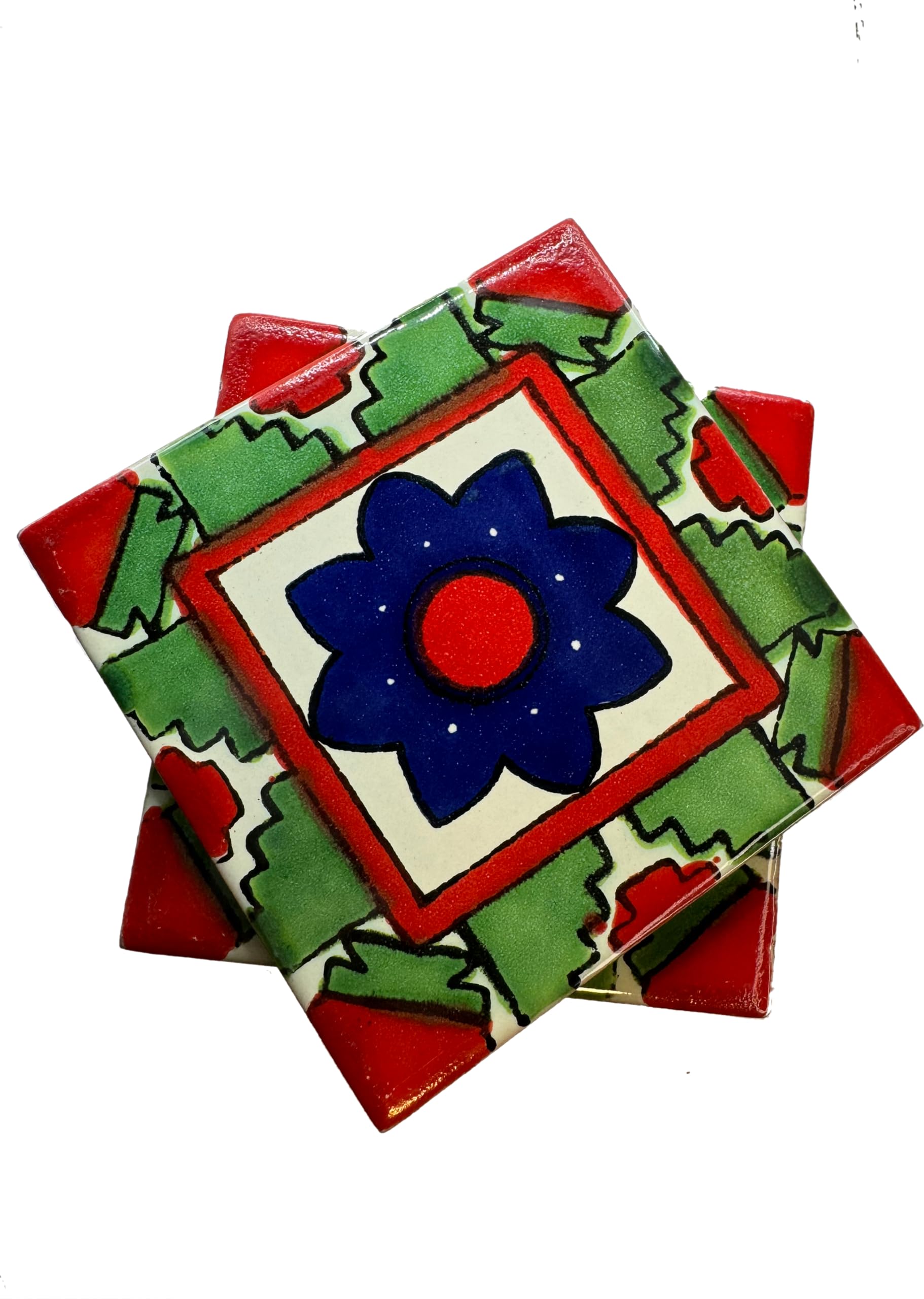 Talavera Fliesen Set – 9 Stück, Je 10,2 X 10,2 Cm | Hochwertige Keramikfliesen Für Wanddekoration (EX407F)